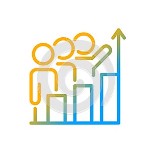 Progress monitoring gradient linear vector icon