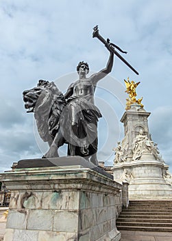 Progress statue at Victoria Memorial, London, England, UK