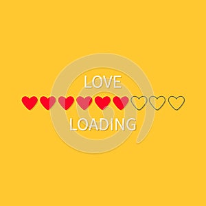 Progress status bar icon. Love loading collection. Red heart. Funny happy valentines day element.Web design app download timer. Ye