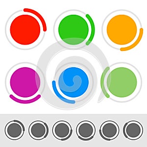 Progress, steps, phases, stages indicator circular graphics