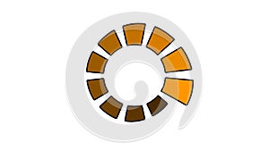 Progress wheel spinning - seamless looping, orange on white