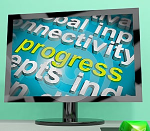 Progress Word Cloud Means Maturity Growth And Improvement photo