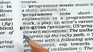 Progress word definition in english dictionary, successful business management