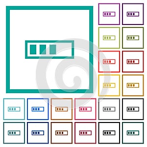 Progressbar flat color icons with quadrant frames