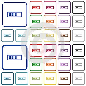 Progressbar outlined flat color icons