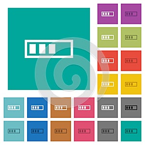 Progressbar square flat multi colored icons