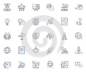 Progression improvement line icons collection. Development, Advancement, Growth, Enhancement, Upward, Betterment photo