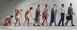 The progression of man mankind from ancient to modern