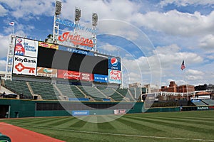 Progressive Field scoreboard.