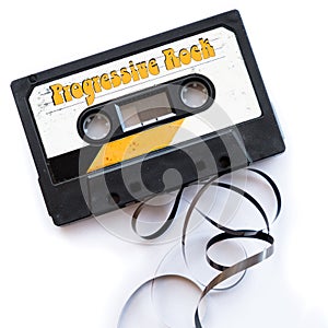 Progressive rock musical genres audio tape label