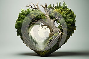 Progressive Save nature heart. Generate Ai photo