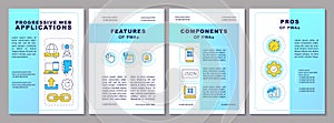 Progressive web applications blue brochure template