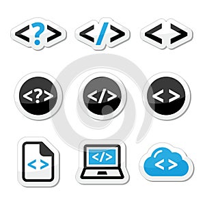 Progrmming code icons set