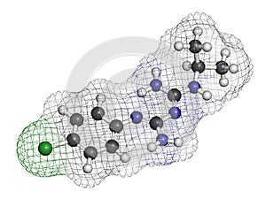 Proguanil prophylactic malaria drug molecule.