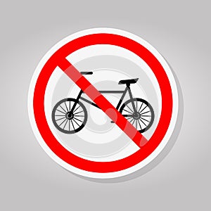 Prohibit Bicycle Symbol Sign Isolate On White Background,Vector Illustration