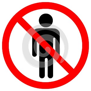 Prohibit People Allowed,Do Not Enter,No Man Entry Symbol Sign,Vector Illustration, Isolate On White Background, Label. EPS10 photo