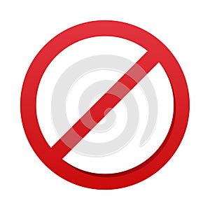 Prohibit red crossed circle sign. Ban forbidden symbol.