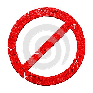 Prohibit sign - strickethrough circle with cracks