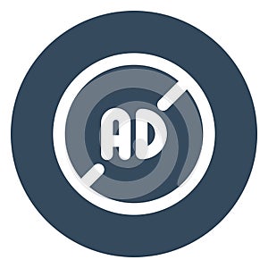 Prohibited ad, Ad bold vector icon which can be easily modified or edited