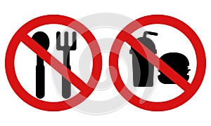 prohibited eating and drinking sign
