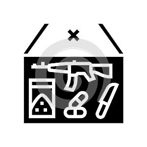 prohibited goods glyph icon vector illustration