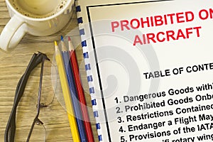 Prohibited goods onboarding a flight concept