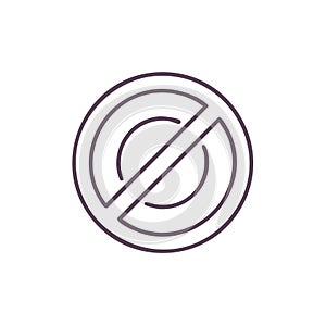 Prohibited Icon Vector: Circular Sign with a Diagonal Line - Forbidden Access Symbol