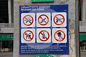 Prohibited items photo