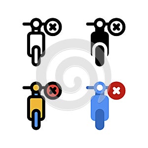 Prohibited No Use Motorcycle Icon  Logo  and illustration