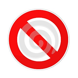 Prohibited sign flat design on white, stock vector illustration