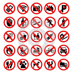 Prohibited Signs Vector.