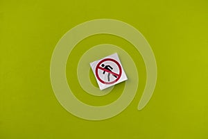 a prohibited to pass, no go zone area symbol sticker on the door