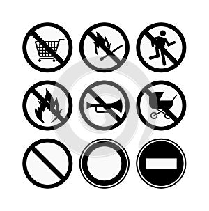 prohibiting signs set illustration