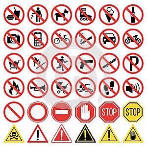 prohibiting signs set illustration photo