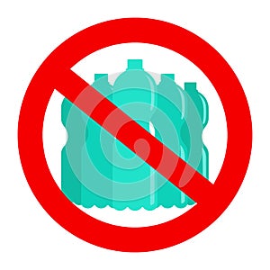 Prohibition or ban sign. Plastic Free concept, stop using plastic vector illustration