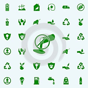 prohibition of discharges green icon. greenpeace icons universal set for web and mobile