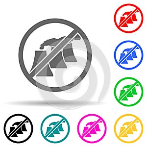 prohibition of harmful emissions green multi color style icon. Simple glyph, flat vector of greenpeace icons for ui and ux,