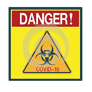 Prohibition icon shape. biological hazard risk logo symbol
