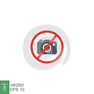 Prohibition no camera icon. No Photo sign. Digital photo camera symbol