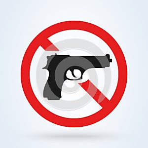 Prohibition sign for gun. No firearms symbol. Vector illustration