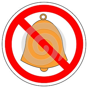 Prohibition sign of handbell, vector.