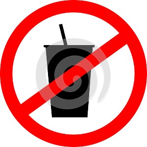 Prohibition sign icon. No drink.
