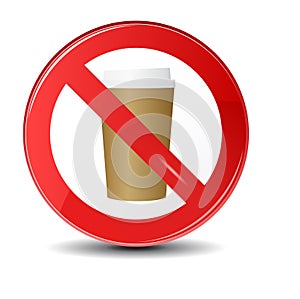 Prohibition sign icon.No drink hot coffee or tea.