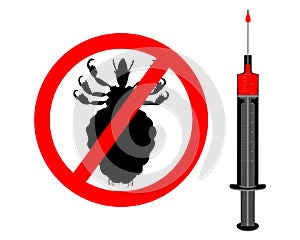 Prohibition sign for lice and inoculation photo