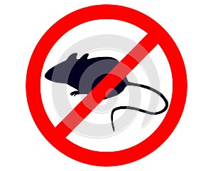 Prohibition sign for mice