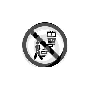 Prohibition sign for no crossing railway tracks