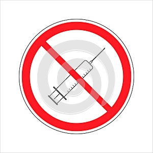 Prohibition sign. No Drugs. Drug free area. Vector illustration.