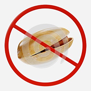 Prohibition Sign with Pistachio Nut