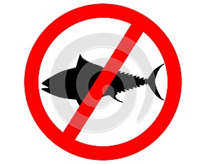 Prohibition sign tuna fishing