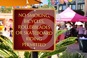 Prohibition signboard.